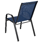 4 Pack Brazos Series Navy Outdoor Stack Chair with Flex Comfort Material and Metal Frame, 4-JJ-303C-NV-GG