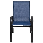 4 Pack Brazos Series Navy Outdoor Stack Chair with Flex Comfort Material and Metal Frame, 4-JJ-303C-NV-GG