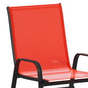4 Pack Brazos Series Red Outdoor Stack Chair with Flex Comfort Material and Metal Frame, 4-JJ-303C-RD-GG