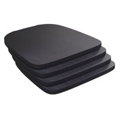 Perry Set of 4 Poly Resin Wood Seat with Rounded Edges for Colorful Metal Chairs and Stools in Black, 4-JJ-SEA-PL01-BK-GG