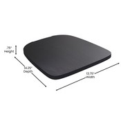 Perry Set of 4 Poly Resin Wood Seat with Rounded Edges for Colorful Metal Chairs and Stools in Black, 4-JJ-SEA-PL01-BK-GG