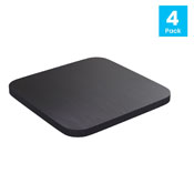 Perry Set of 4 Poly Resin Wood Seat with Rounded Edges for Colorful Metal Chairs and Stools in Black, 4-JJ-SEA-PL01-BK-GG