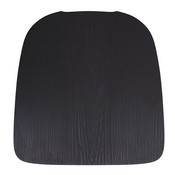 Perry Set of 4 Poly Resin Wood Seat with Rounded Edges for Colorful Metal Chairs and Stools in Black, 4-JJ-SEA-PL01-BK-GG