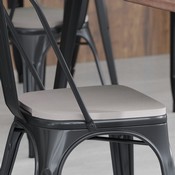 Perry Set of 4 Poly Resin Wood Seat with Rounded Edges for Colorful Metal Chairs and Stools in Gray, 4-JJ-SEA-PL01-GY-GG