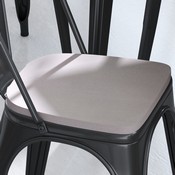Perry Set of 4 Poly Resin Wood Seat with Rounded Edges for Colorful Metal Chairs and Stools in Gray, 4-JJ-SEA-PL01-GY-GG