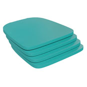 Perry Set of 4 Poly Resin Wood Seat with Rounded Edges for Colorful Metal Chairs and Stools in Mint, 4-JJ-SEA-PL01-MINT-GG