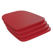 Perry Set of 4 Poly Resin Wood Seat with Rounded Edges for Colorful Metal Chairs and Stools in Red, 4-JJ-SEA-PL01-RED-GG