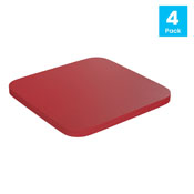 Perry Set of 4 Poly Resin Wood Seat with Rounded Edges for Colorful Metal Chairs and Stools in Red, 4-JJ-SEA-PL01-RED-GG