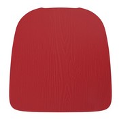 Perry Set of 4 Poly Resin Wood Seat with Rounded Edges for Colorful Metal Chairs and Stools in Red, 4-JJ-SEA-PL01-RED-GG