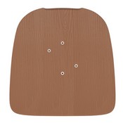 Perry Set of 4 Poly Resin Wood Seat with Rounded Edges for Colorful Metal Chairs and Stools in Teak, 4-JJ-SEA-PL01-TEAK-GG