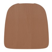 Perry Set of 4 Poly Resin Wood Seat with Rounded Edges for Colorful Metal Chairs and Stools in Teak, 4-JJ-SEA-PL01-TEAK-GG