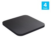 Perry Poly Resin Wood Square Seat with Rounded Edges for Colorful Metal Barstools in Black, 4-JJ-SEA-PL02-BK-GG