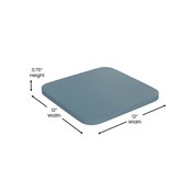Perry Poly Resin Wood Square Seat with Rounded Edges for Colorful Metal Barstools in Teal-Blue, 4-JJ-SEA-PL02-CB-GG
