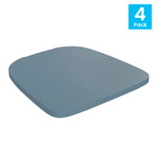 Perry Poly Resin Wood Square Seat with Rounded Edges for Colorful Metal Barstools in Teal-Blue, 4-JJ-SEA-PL02-CB-GG