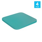 Perry Poly Resin Wood Square Seat with Rounded Edges for Colorful Metal Barstools in Mint, 4-JJ-SEA-PL02-MINT-GG