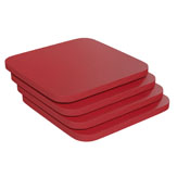 Perry Poly Resin Wood Square Seat with Rounded Edges for Colorful Metal Barstools in Red, 4-JJ-SEA-PL02-RED-GG