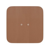 Perry Poly Resin Wood Square Seat with Rounded Edges for Colorful Metal Barstools in Teak, 4-JJ-SEA-PL02-TEAK-GG