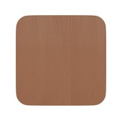 Perry Poly Resin Wood Square Seat with Rounded Edges for Colorful Metal Barstools in Teak, 4-JJ-SEA-PL02-TEAK-GG