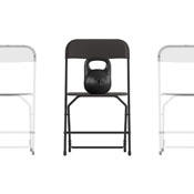 Hercules Big and Tall Commercial Folding Chair - Extra Wide 650LB. Capacity - Durable Plastic - Black, 4-Pack, 4-LE-L-3-W-BK-GG