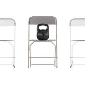Hercules Big and Tall Commercial Folding Chair - Extra Wide 650LB. Capacity - Durable Plastic - Gray, 4-Pack, 4-LE-L-3-W-GY-GG