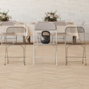 Hercules Big and Tall Commercial Folding Chair - Extra Wide 650LB. Capacity - Durable Plastic - Gray, 4-Pack, 4-LE-L-3-W-GY-GG