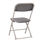 Hercules Big and Tall Commercial Folding Chair - Extra Wide 650LB. Capacity - Durable Plastic - Gray, 4-Pack, 4-LE-L-3-W-GY-GG