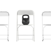 Hercules Big and Tall Commercial Folding Chair - Extra Wide 650LB. Capacity - Durable Plastic - White, 4-Pack, 4-LE-L-3-W-WH-GG