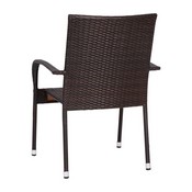 Maxim Set of 4 Stackable Indoor/Outdoor Wicker Dining Chairs with Arms - Fade & Weather-Resistant Steel Frames - Espresso, 4-TW-3WBE073-ESP-GG
