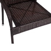Maxim Set of 4 Stackable Indoor/Outdoor Wicker Dining Chairs with Arms - Fade & Weather-Resistant Steel Frames - Espresso, 4-TW-3WBE073-ESP-GG