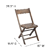 Slatted Wood Folding Special Event Chair - Antique Black, Set of 4, 4-WFC-SLAT-AB-GG
