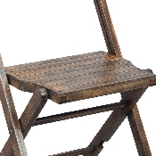 Slatted Wood Folding Special Event Chair - Antique Black, Set of 4, 4-WFC-SLAT-AB-GG