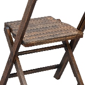 Slatted Wood Folding Special Event Chair - Antique Black, Set of 4, 4-WFC-SLAT-AB-GG