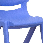 4 Pack Blue Plastic Stackable School Chair with 12'' Seat Height, 4-YU-YCX4-001-BLUE-GG