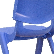 4 Pack Blue Plastic Stackable School Chair with 12'' Seat Height, 4-YU-YCX4-001-BLUE-GG