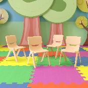 4 Pack Natural Plastic Stackable School Chair with 12'' Seat Height, 4-YU-YCX4-001-NAT-GG