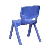 4 Pack Blue Plastic Stackable School Chair with 10.5'' Seat Height, 4-YU-YCX4-003-BLUE-GG