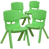 4 Pack Green Plastic Stackable School Chair with 10.5'' Seat Height, 4-YU-YCX4-003-GREEN-GG