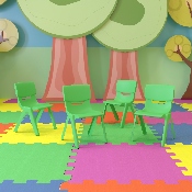 4 Pack Green Plastic Stackable School Chair with 10.5'' Seat Height, 4-YU-YCX4-003-GREEN-GG