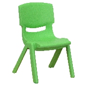 4 Pack Green Plastic Stackable School Chair with 10.5'' Seat Height, 4-YU-YCX4-003-GREEN-GG