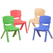 4 Pack Plastic Stackable School Chairs with 10.5
