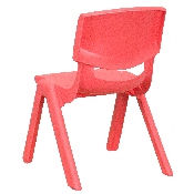 4 Pack Red Plastic Stackable School Chair with 10.5'' Seat Height, 4-YU-YCX4-003-RED-GG