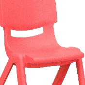 4 Pack Red Plastic Stackable School Chair with 10.5'' Seat Height, 4-YU-YCX4-003-RED-GG