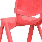 4 Pack Red Plastic Stackable School Chair with 10.5'' Seat Height, 4-YU-YCX4-003-RED-GG