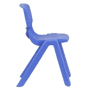 4 Pack Blue Plastic Stackable School Chair with 13.25'' Seat Height, 4-YU-YCX4-004-BLUE-GG