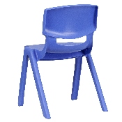 4 Pack Blue Plastic Stackable School Chair with 13.25'' Seat Height, 4-YU-YCX4-004-BLUE-GG