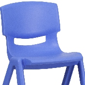 4 Pack Blue Plastic Stackable School Chair with 13.25'' Seat Height, 4-YU-YCX4-004-BLUE-GG
