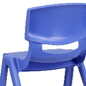 4 Pack Blue Plastic Stackable School Chair with 13.25'' Seat Height, 4-YU-YCX4-004-BLUE-GG
