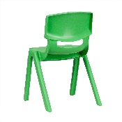 4 Pack Green Plastic Stackable School Chair with 13.25'' Seat Height, 4-YU-YCX4-004-GREEN-GG