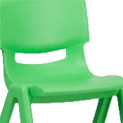 4 Pack Green Plastic Stackable School Chair with 13.25'' Seat Height, 4-YU-YCX4-004-GREEN-GG