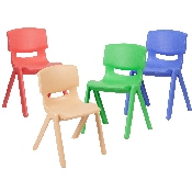 4 Pack Plastic Stackable School Chairs with 13.25